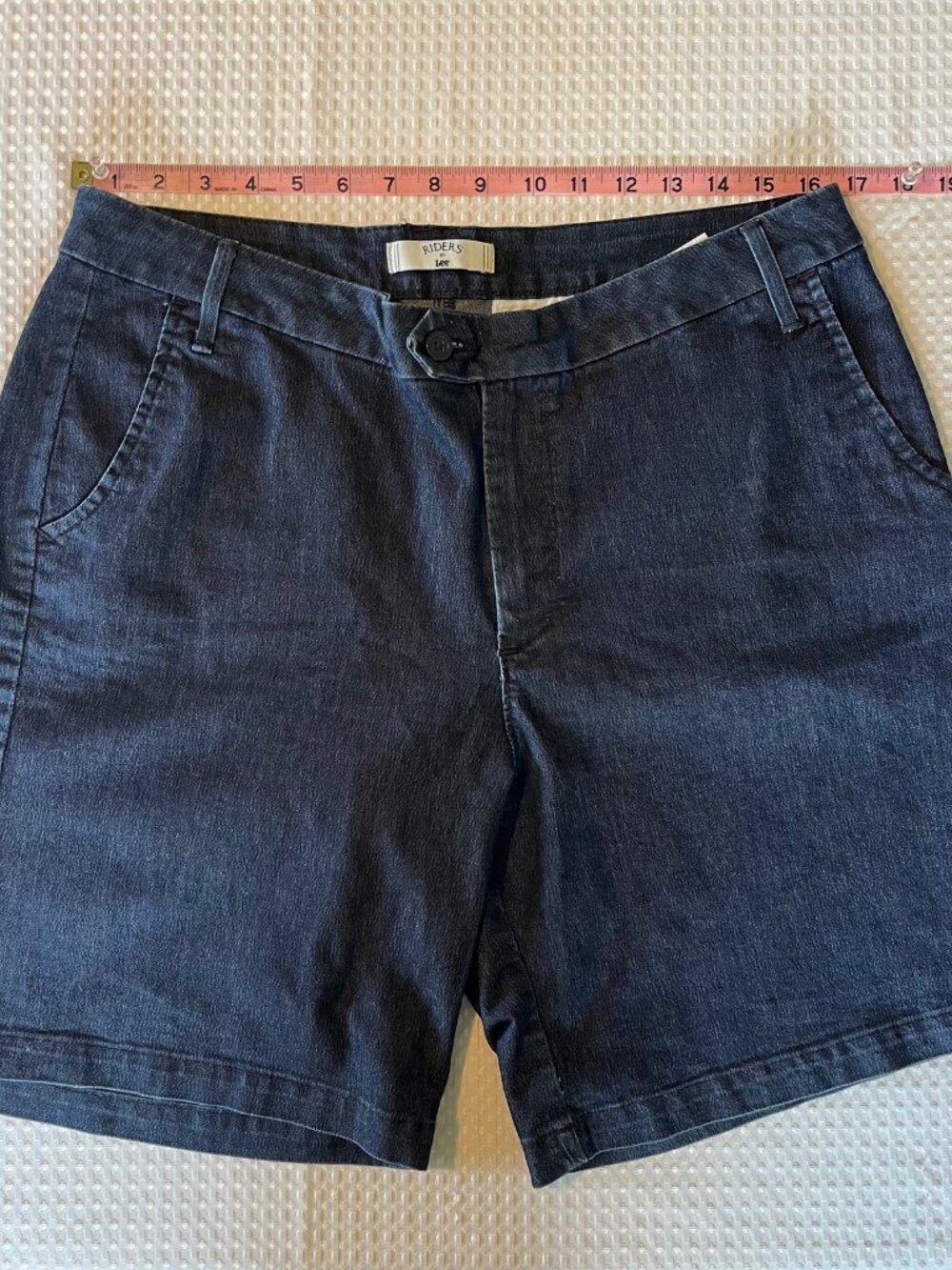 Riders by Lee Dark Wash Stretch Denim Chino WalkingShorts Size 14
